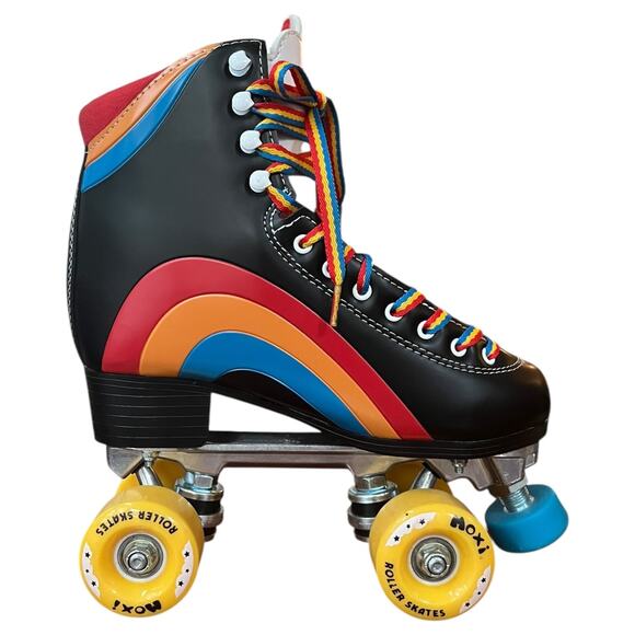 NEW Moxi Rainbow Rider Roller Skates Black Outside Size 5 - fits Women's 6-6.5 - Picture 2 of 7
